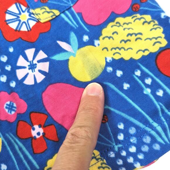 Hanna Andersson Dress Girls Size 8 Blue Floral Stripe Twirly Casual - Picture 3 of 5